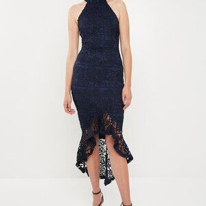 Missguided Midnight Blue Lace Cocktail Dress